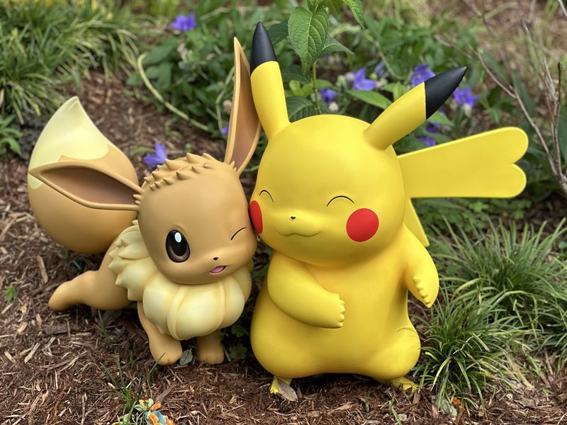 ポケパーク カントーのイーブイとピカチュウの像